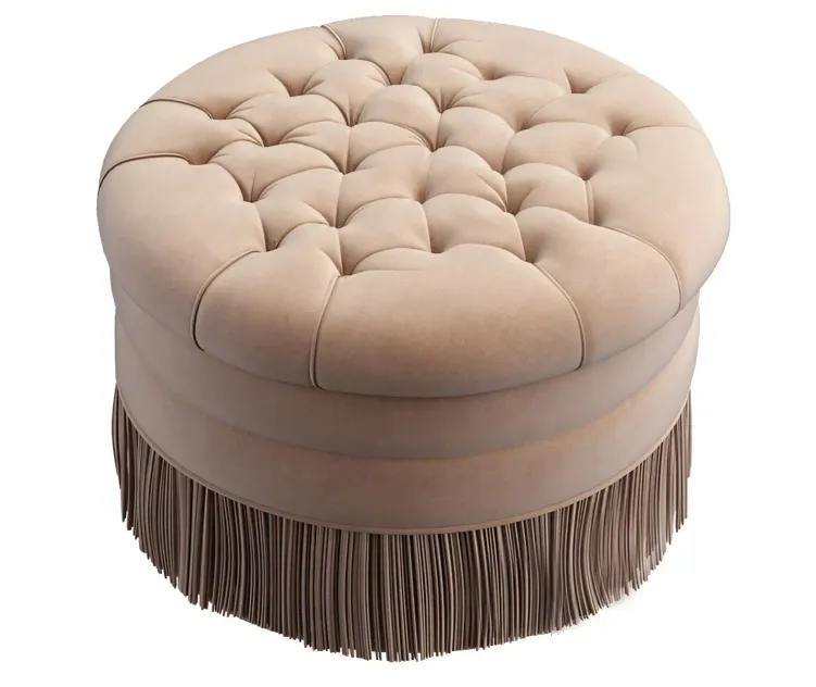 Round tufted ottoman