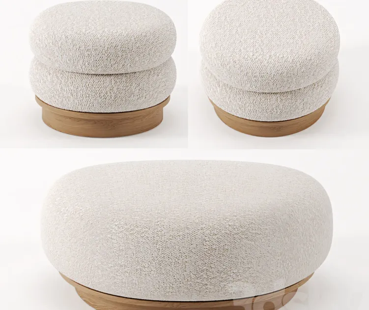 Split ottomann pouf by emmanuelle simon