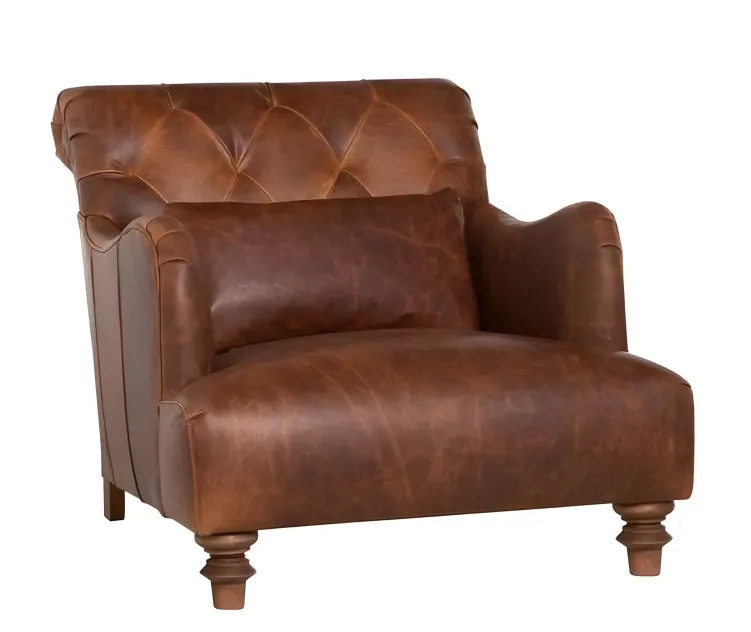 Acacia british leather large accent chair