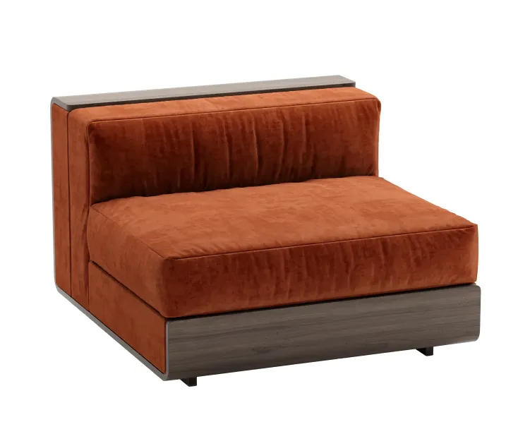 Acerbis life sectional velvet sofa