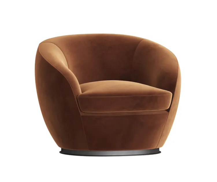 Luxury italian designer velvet swivel armchair 2