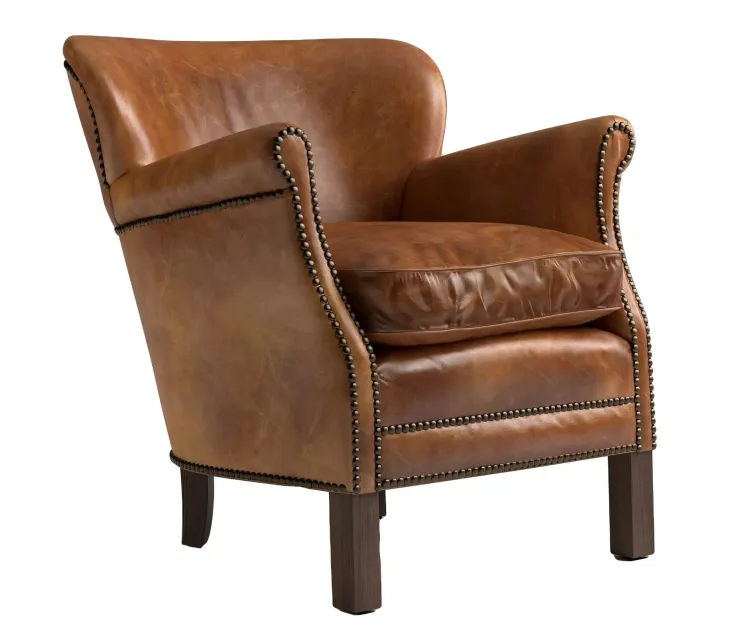 Professor s leather chair with nailheads