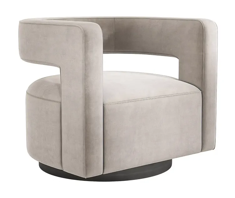 Restoration hardware drew curved swivel chair rh