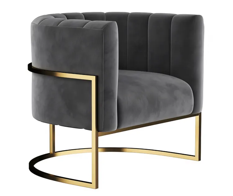 Wide velvet armchair