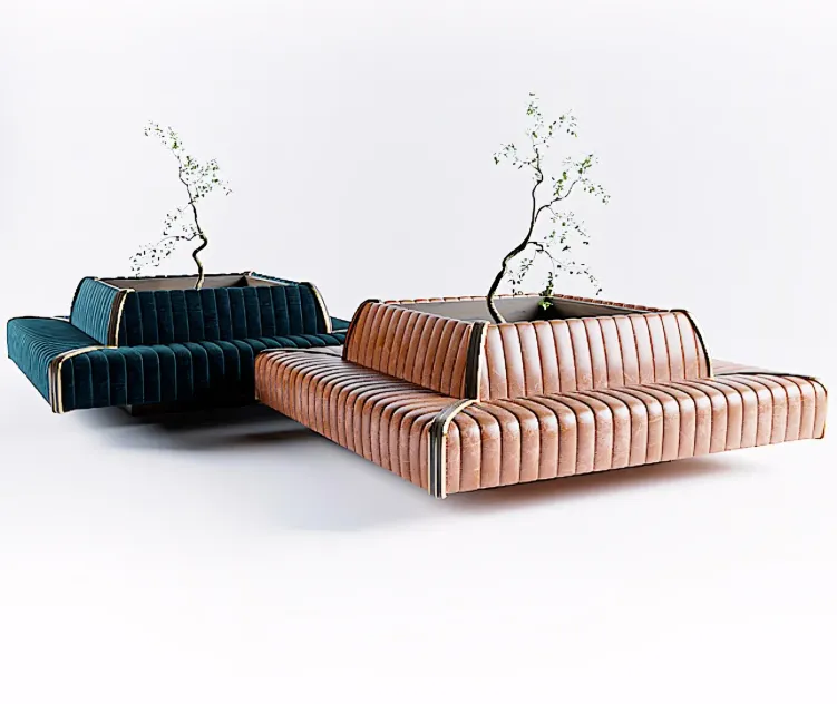 Rectangular sofa for cafe restaurant