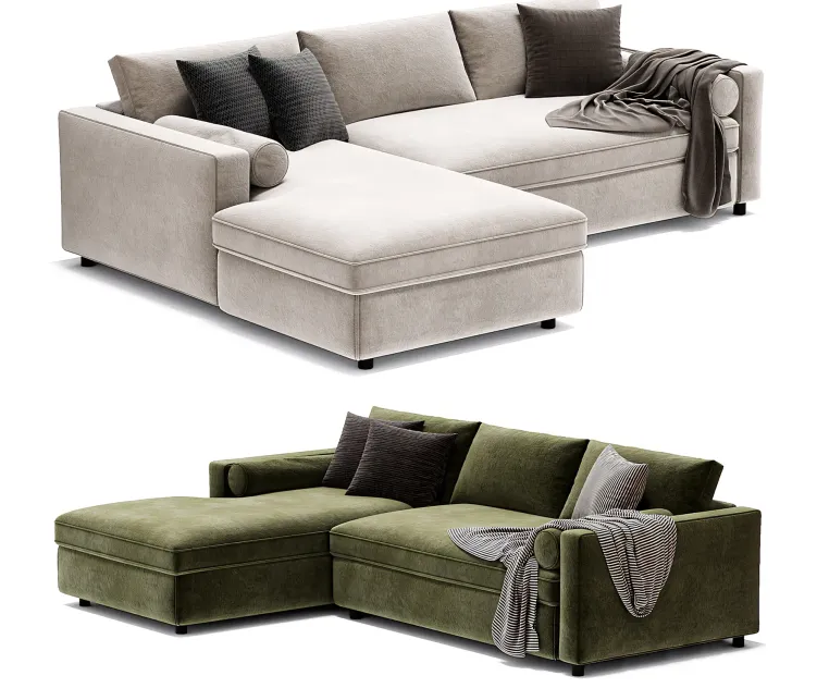 Aris deep piece left arm chaise sectional sofa