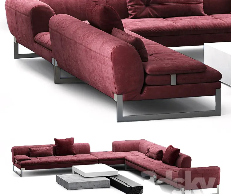 Baxter viktor corner sectional leather sofa