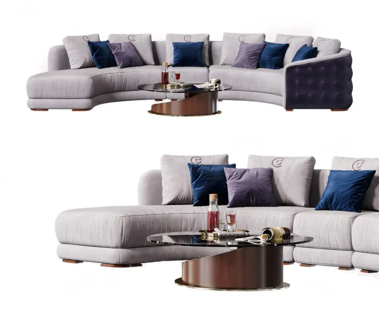 Carpanelli contemporary desyo sofa curvy table minerva