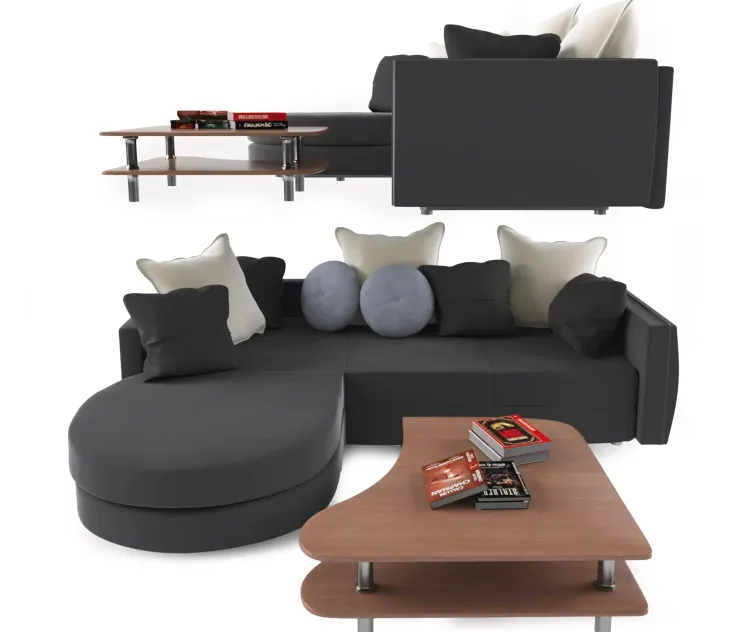 Corner sofa with coffee table