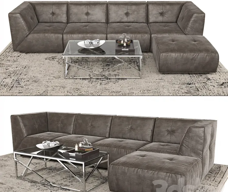 Divani casa sectional sofa ottoman