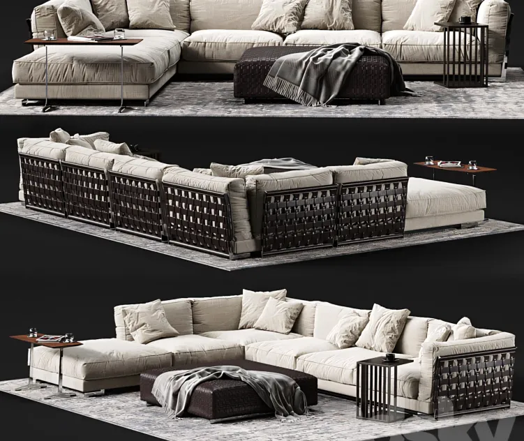 Flexform cestone corner sofa