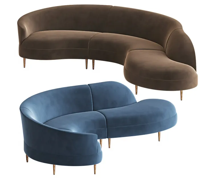 Grace serpentine sectional sofa