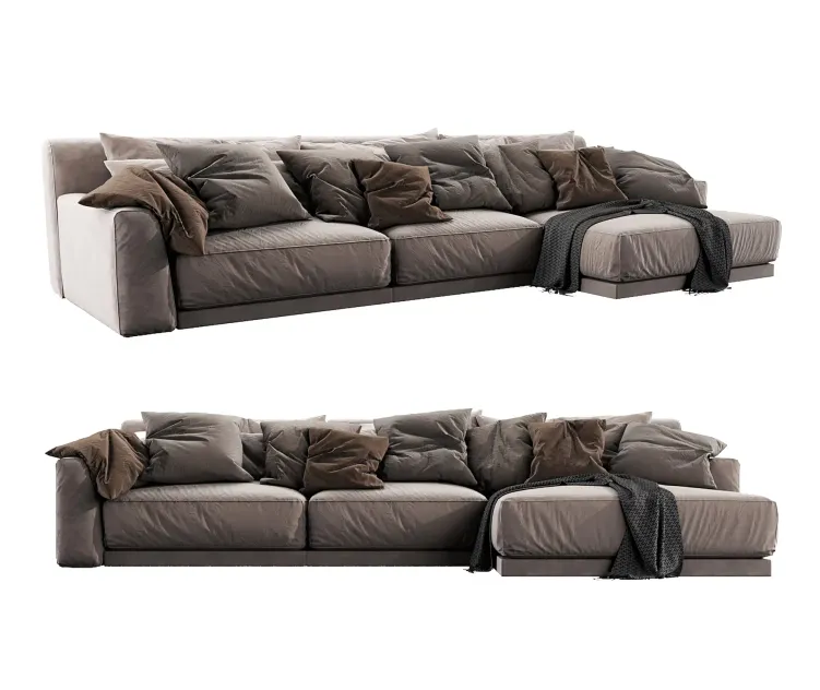 Poliform paris seoul chaise lounge brown