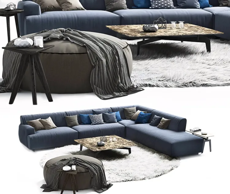 Poliform soho corner sofa elise mad tribeca coffe table