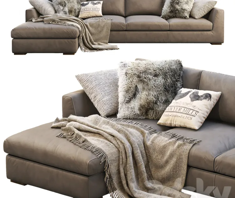 Rh modena taper arm chaise sectional sofa