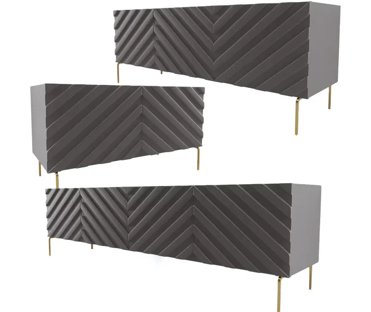 Decorative chevron console anthrazit