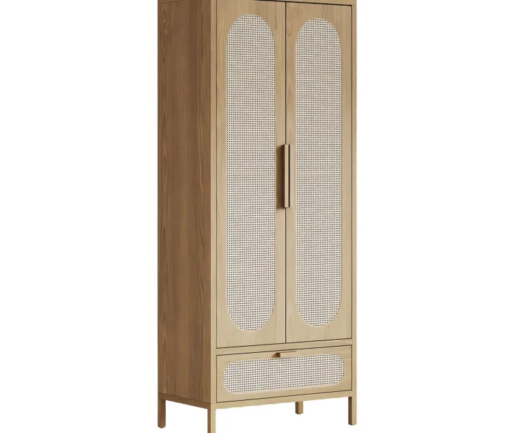 Classic rattan wood cabinet