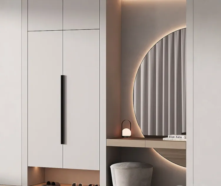 Hallway zone half round mirror