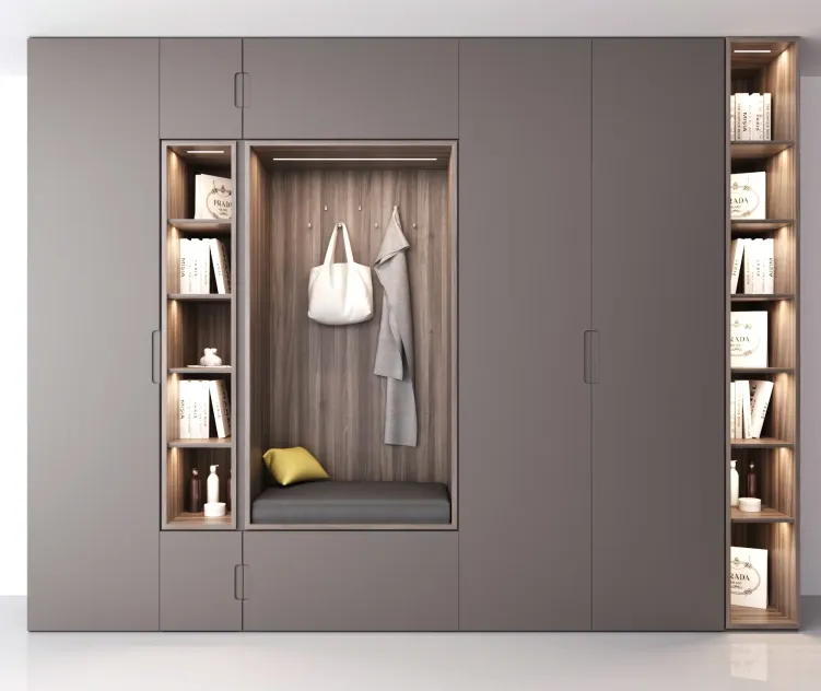 Cabinet in the hall with shelves