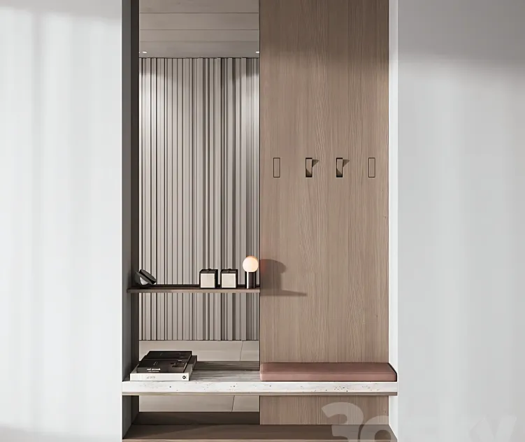 Hallway zone minimal wood japandi