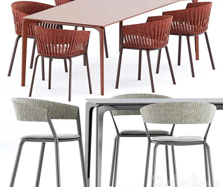 Allsize table ria dining armchair with woven rope by fast