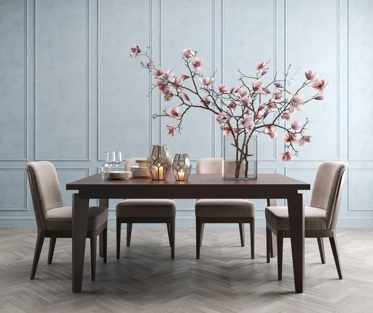 Angled leg expandable table
