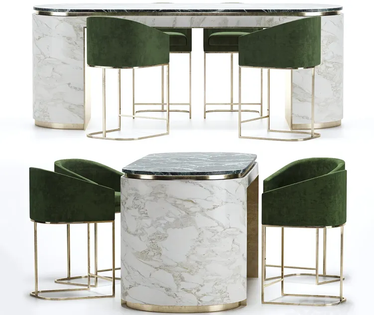 Bar stools with oval table