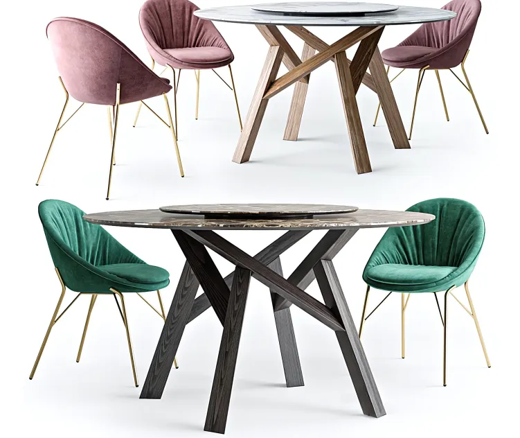 Calligaris jungle round table lilly chair
