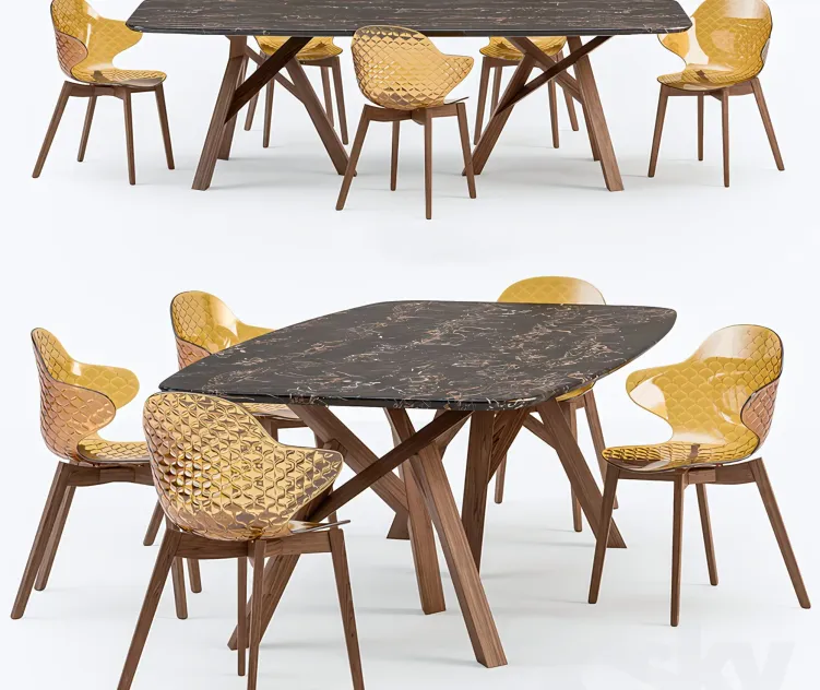Calligaris jungle table saint tropez wood chair