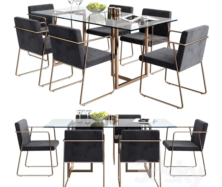 Cb rouka chair rectangular dining table