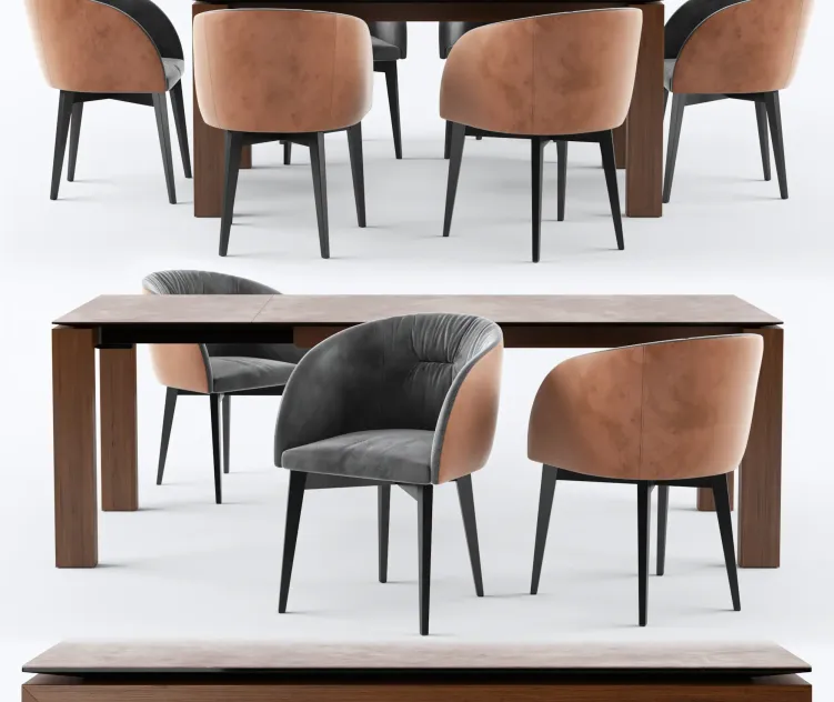 Connubia Calligaris Sigma Dining Table ROSIE SOFT armchair