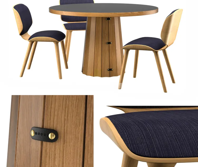 Container table bodhi with linoak top