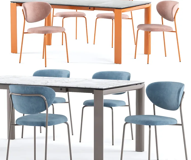 Cozy chair dorian table connubia calligaris