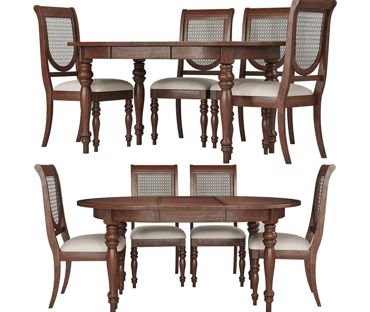 Dining group lifestyle table chairs victoria tobacco