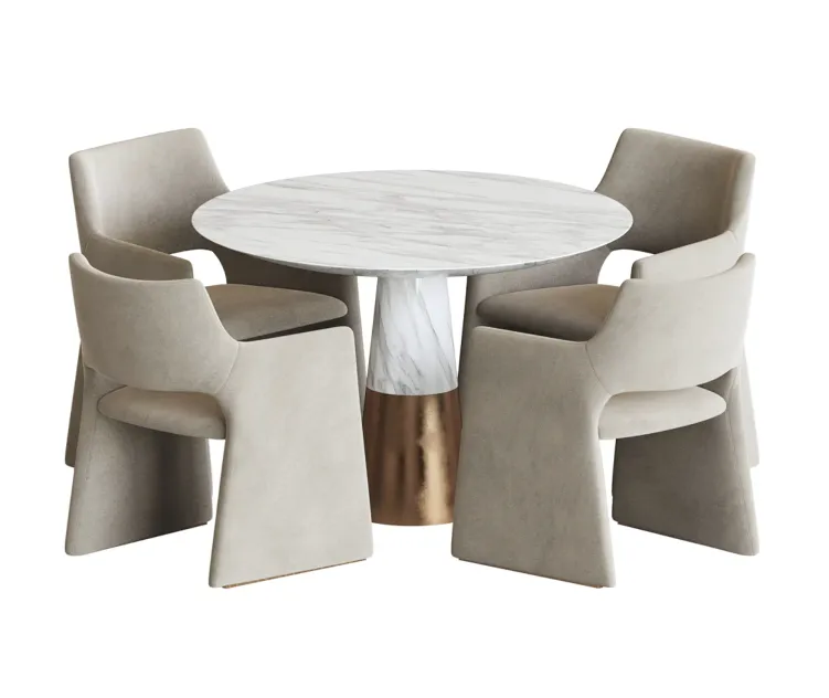 Dining with foley faux mohair chair vex marble table