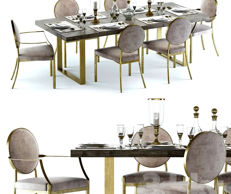 Eichholtz melchior table scribe chairs