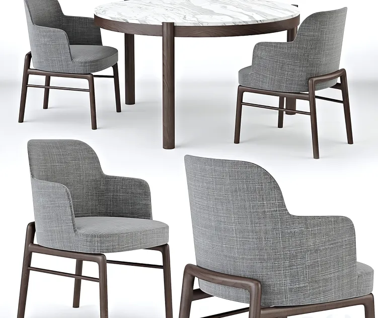 Flexform gustav table leda chair