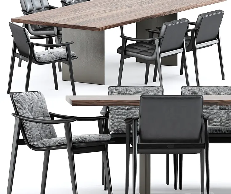 Fynn chair linha dining table by minotti