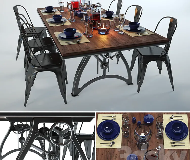 Iron dining table from industrialux