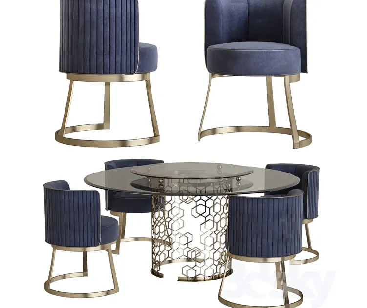 Longhi manfred table round crystal table