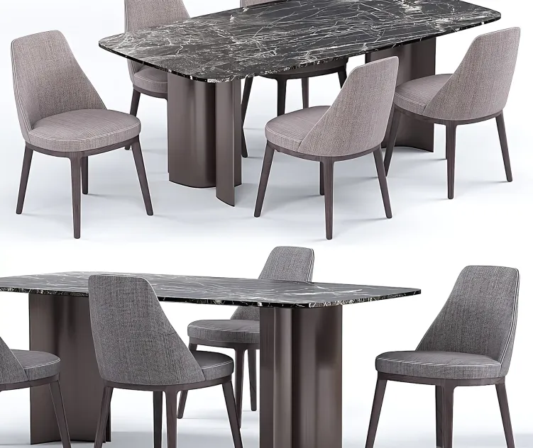 Lucylle dining chair gullwing table lema