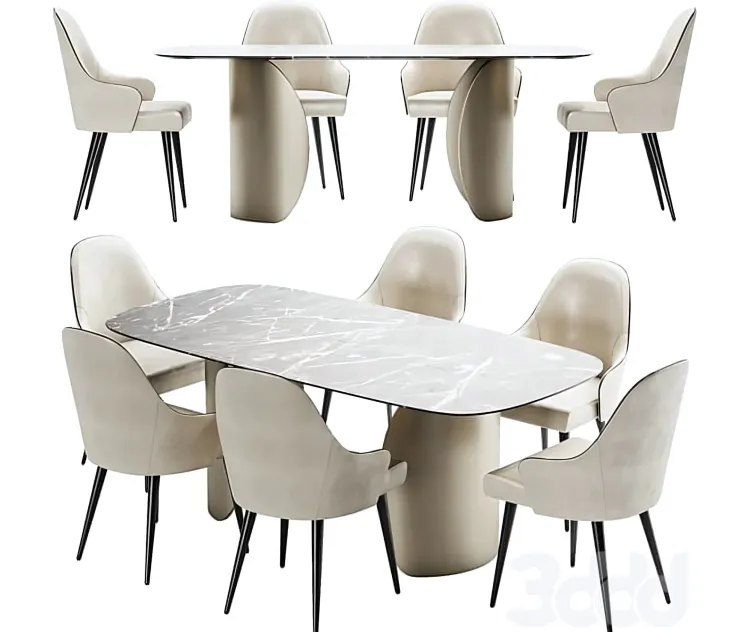 Ludwig chair table petalo by reflex