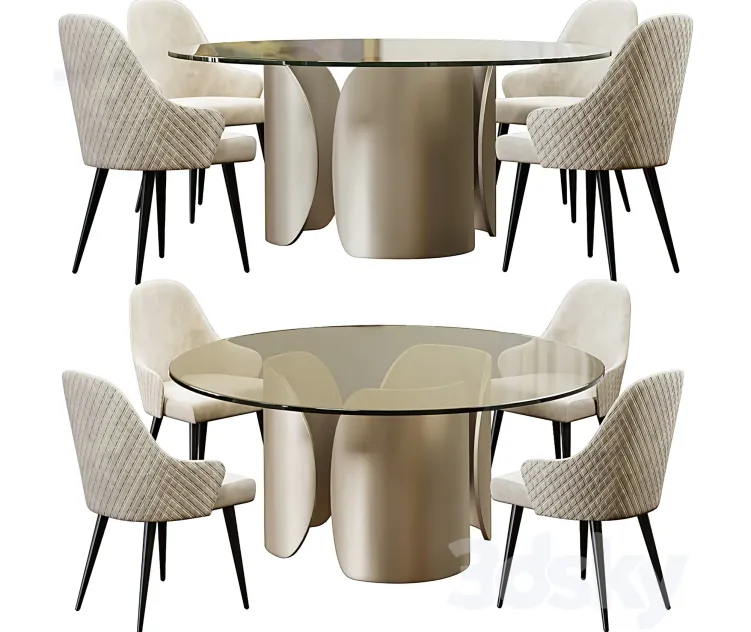 Ludwig chair table petalo round by reflex