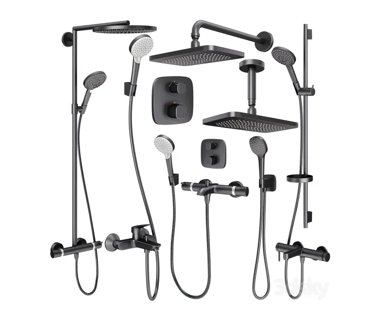 Faucets shower systems hansgrohe black set 168