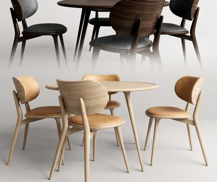 Mater the dining chair with accent dining table