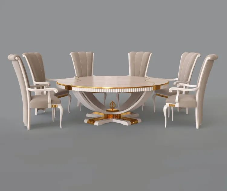 Metropolis dining table greta armchair