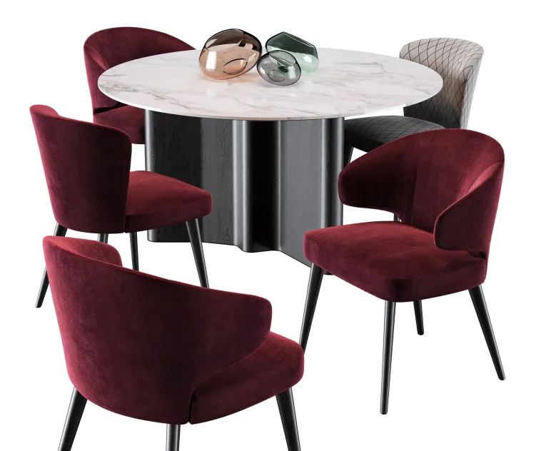Minotti aston dining chair lou dining table