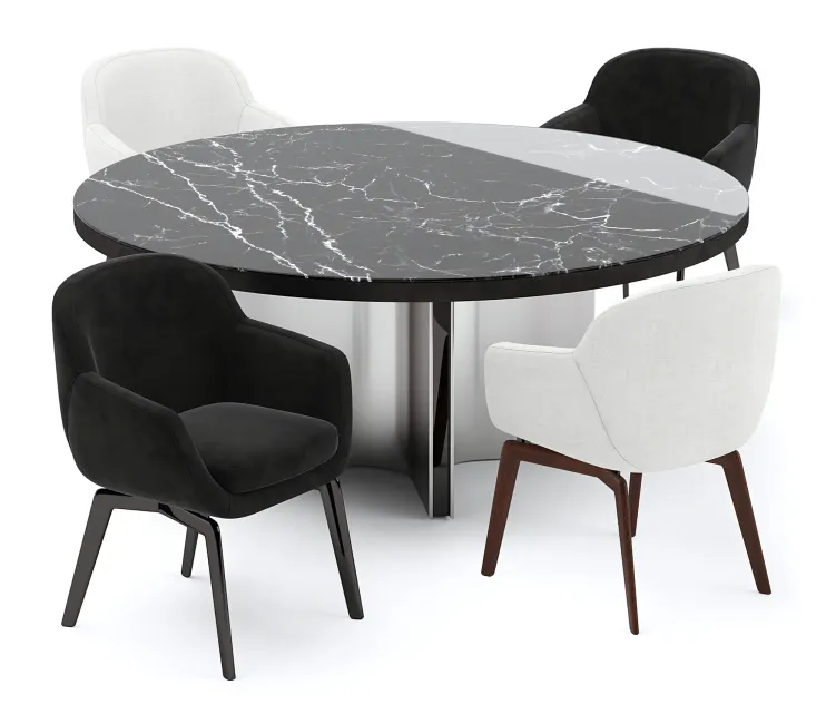 Minotti belt chair marvin table