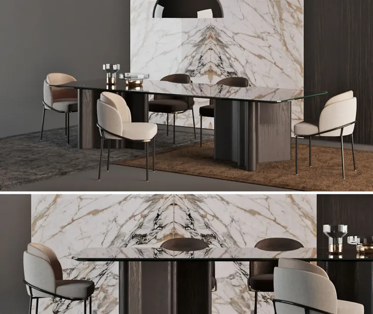 Minotti chair table