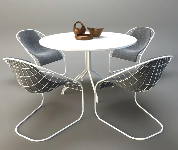 Minotti space table with chairs